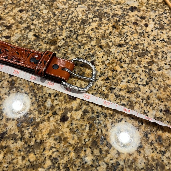 Ranger Belt Company | Hand Tooled Western Style Leather Concho  Belt 26 S - Picture 4 of 10